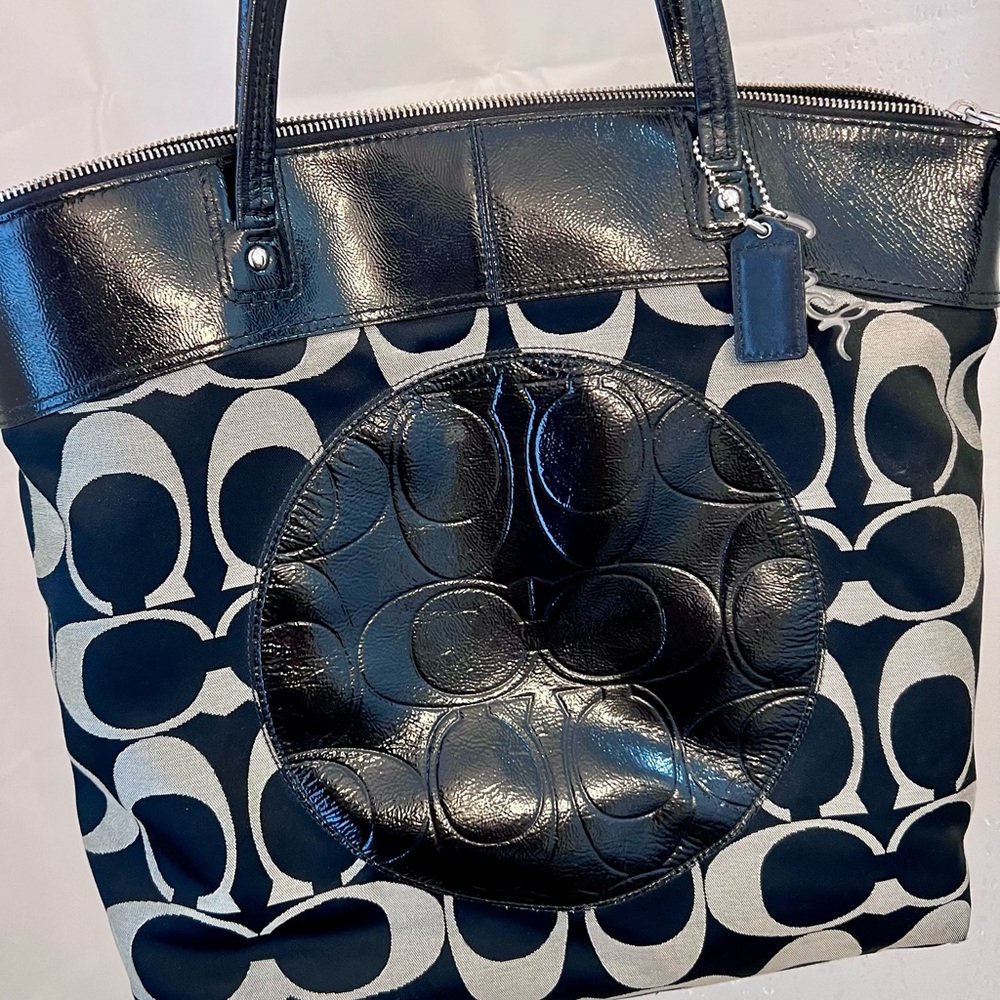Coach Laura Black Signature Tote